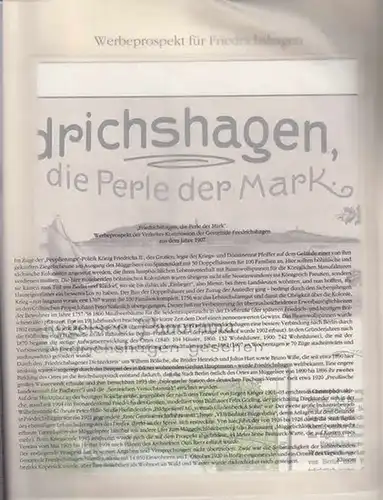 BerlinArchiv herausgegeben von Hans Werner Klünner und Helmut Börsch Supan.   Verkehrskommission der Gemeinde Friedrichshagen 1907. (Hrsg.): Friedrichshagen, die Perle der Mark. Werbeprospekt.. 
