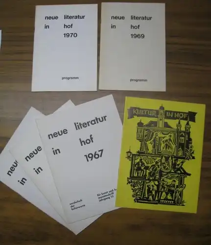 Neue Literatur in Hof. 1.-5. Sonderheft bzw. Programm (= alles Erschienene). 3 Sonderhefte der Kulturwarte für Kunst und Kultur, Monatsschrift 1966 - 1968, Jg. 12, 13 und 15 sowie Programmhefte 1969 und 1970.  Beigabe: Kultur in Hof (1968)