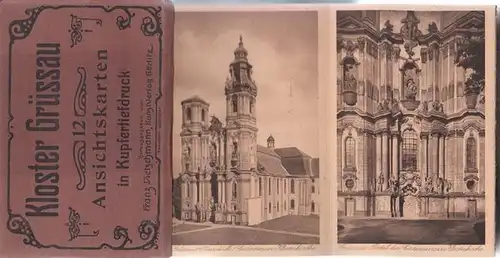 Grüssau (Polen, Niederschlesien).- Franz Dietschmann (Hrsg.): Kloster Grüssau - 12 Ansichtskarten in Kupfertiefdruck (Serie 3680). 