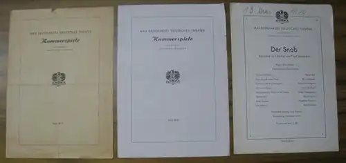 3 Programmzettel des Deutschen Theaters / Kammerspiele Berlin, 1946 und 1948.   Enthalten: Die Kassette von Carl Sternheim. Inszenierung: Falk Harnack, mit u. a.:.. 