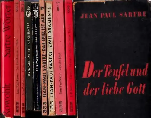 Sartre, Jean-Paul: Konvolut mit 12 Bänden und 2 Beigaben. - Enthalten:  1) Die Kindheit eines Chefs. 2) Dramen II - Bei geschlossenen Türen. Tote...