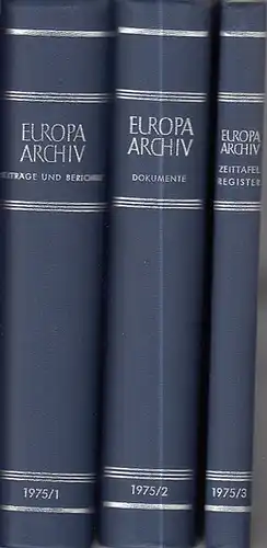 EuropaArchiv.   Deutsche Gesellschaft für auswärtige Politik; Dr Wolfgang Wagner (Hrsg.).   Hermann Volle / Walter Bödigmeier / Erika Feldmann (Red.): Europa Archiv..