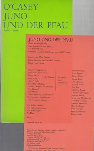 Programmheft zu: Juno und der Pfau. Spielzeit  1974 / 1975.   Musik: Fischer, Peter.   Bühne / Kostüme: Gralf   Edzard.. 