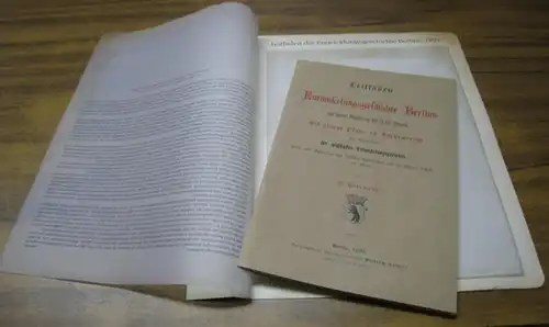 BerlinArchiv herausgegeben von Hans Werner Klünner und Helmut Börsch Supan. (Hrsg.) / Borrmann, Richard: Leitfaden der Entwickelungsgeschichte Berlins  von seiner Gründung bis in die.. 