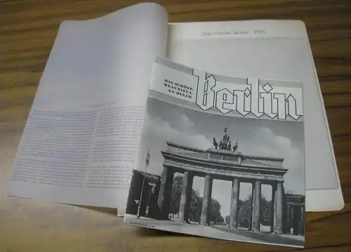 BerlinArchiv -Herausgegeben von Hans-Werner Klünner und Helmut Börsch-Supan: Berlin-Archiv: Lieferung BE 01285: Das schöne Berlin, 1935. - Reprint. - dreisprachiges Reklameheft: deutsch, englisch und französisch.