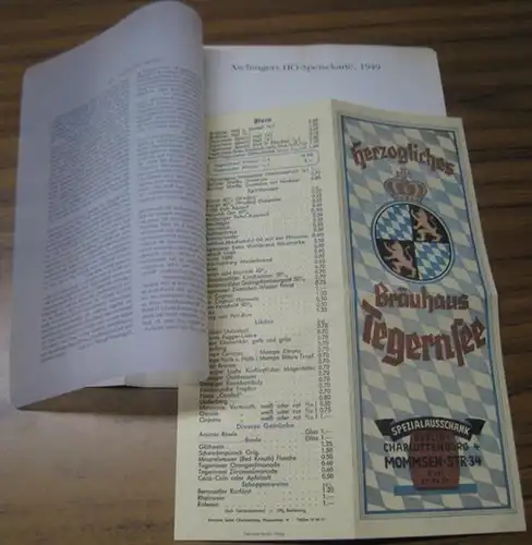 BerlinArchiv -Herausgegeben von Hans-Werner Klünner und Helmut Börsch-Supan. - Aschinger. - HO: Berlin-Archiv: Lieferung BE 01279: Aschingers HO-Speisekarte, 1949. -  Reprint.