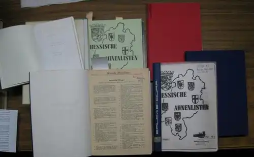 Hessische Ahnenlisten.   Schriftleitung: Lupold v. Lehsten, Heinz F. Friedrichs, Jacob Henseling u. a.   Hrsg.: Arbeitsgemeinschaft der familienkundlichen Gesellschaften in Hessen: Gesellschaft.. 