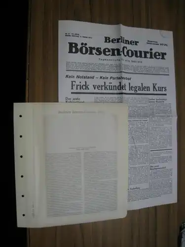BerlinArchiv herausgegeben von Hans-Werner Klünner und Helmut Börsch-Supan: Berliner 'Börsen-Courier' vom 31. Januar 1933. - Faksimile ( = Lieferung  BE 01332 aus Berlin-Archiv, herausgegeben von Hans-Werner Klünner und Helmut Börsch-Supan ). 