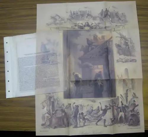 BerlinArchiv herausgegeben von Hans Werner Klünner und Helmut Börsch Supan: Die Berliner Feuerwehr im Einsatz ( einst und 1851 ). Kolorierte Lithographie von Gustav Bartsch.. 