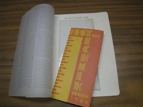 Fest der Technik, 1928, Programmheft - Faksimile ( = Berlin-Archiv, herausgegeben von Hans-Werner Klünner und Helmut Börsch-Supan )