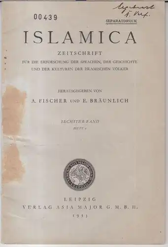 Islamica. - Otto Pretzl. - Herausgegeben von A. Fischer und E. Bräunlich: Otto Pretzl: Die Wissenschaft der Koranlesung ( Ilm al-Qira' a ). Ihre literarischen...