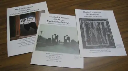 Butzmann, Manfred. - Mit Texten von Jens Reich, Peter Romanus u. a: Konvolut mit 3 Teilen: 1) Heimatkunde. Arbeiten auf Papier. 2) Heimatkunde. Ein Labyrinth...