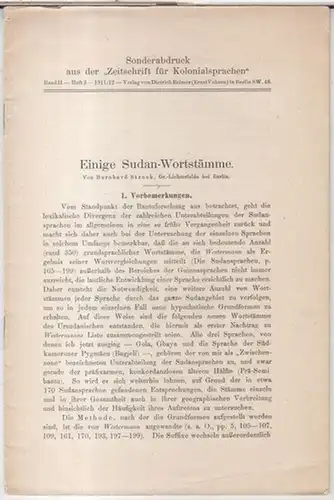 Strack, Bernhard: Einige Sudan-Wortstämme ( = Sonderabdruck aus der Zeitschrift für Kolonialsprachen, Band II, Heft 3, 1911/1912 ). 