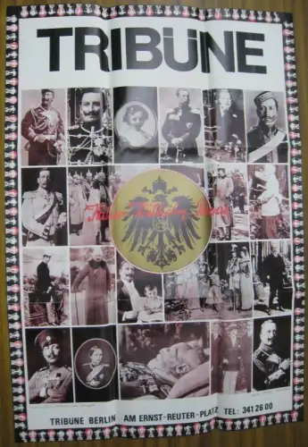 Kaiser-Wilhelm-Revue. Plakat / rückseitig Programmfolge. - Zusammenstellung und Regie: Rainer Behrend. - Mitwirkende: Dagmar Biener, Ursula Gerstel, Horst Pönichen u. a