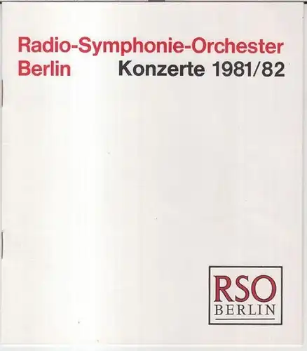 Programmheft zum 2. Zykluskonzert 29. und 30. November 1981 in der Philharmonie: Vladimir Ashkenazy am Klavier / Riccardo Chailly als Dirigent