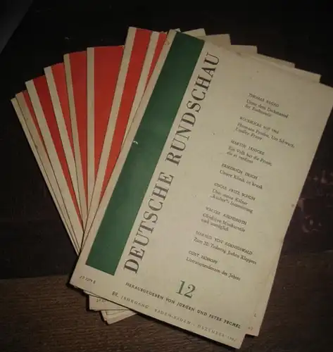 Deutsche Rundschau.  Jürgen und Peter Pechel (Hrsg.): Deutsche Rundschau   88. Jg. 1962 komplett mit den Heften 1   12. Aus dem.. 