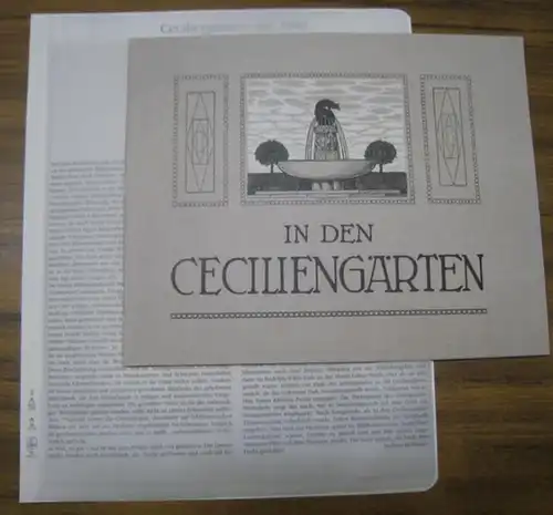 BerlinArchiv herausgegeben von Hans Werner Klünner und Helmut Börsch Supan.   Boden Aktiengesellschaft Berlin Nord: In den Ceciliengärten.  Werbeschrift  der Wohnungsgesellsch. Zum.. 