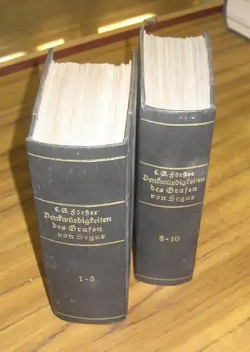 Segur, [Louis-Philippe], Comte de - Übersetzt von L. G. Förster: Denkwürdigkeiten oder Erinnerungen und Anekdoten vom Grafen von Segur. Komplett mit zehn Bändchen in zwei Büchern. ( Band 1: 1-5, Band 2: 6-10). 