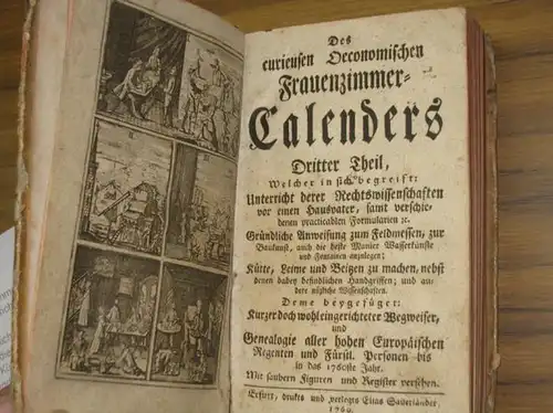 anonym: Des curieusen Oeconomischen Frauenzimmer Calenders Dritter Theil, welcher in sich begreift: Unterricht derer Rechtswissenschaften vor einen Hausvater, samt verschiedenen practicablen Formularien etc. Gründliche Anweisung.. 
