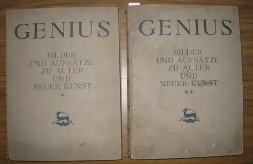 Genius. Bilder und Aufsätze zu alter und neuer Kunst. 2 Bände gebunden in 2 Büchern mit zusammen 10 Original-Graphiken