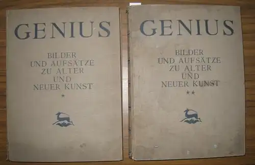 Genius. - Heise, Carl Georg und Hans Mardersteig (Hrsg.): Genius. Bilder und Aufsätze zu alter und neuer Kunst. 2 Bände gebunden in 2 Büchern mit zusammen 10 Original-Graphiken. 