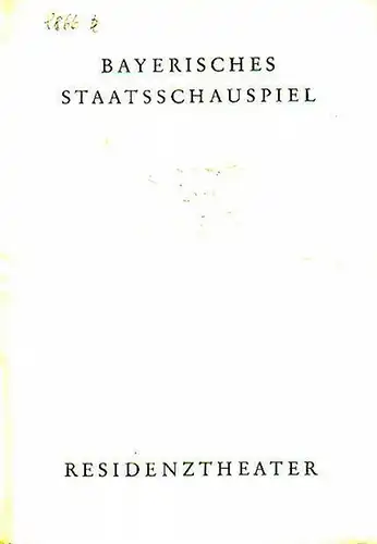 Ödipus. Spielzeit 1962 / 1963, Programmheft. Blätter des Bayerischen Staatsschauspiels, Nr. 2. Übertragen von Hölderlin. Inszenierung: Rudolf Noelte. Bühnenbild: Johannes Waltz. Kostüme: Kurt Palm. Mitwirkende:.. 