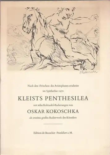 Kokoschka, Oskar - Heinrich von Kleist - Edition de Beauclair, Frankfurt (Hrsg.): Subskriptionsanzeige zu Kleists Penthesilea - nach den Fröschen zu Aristophanes. 