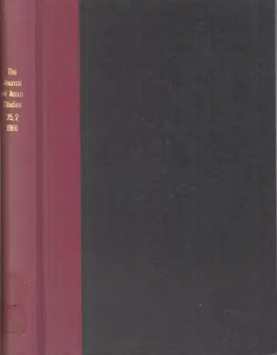 Asian Studies, Association for. - texts by Kang Chao / Ellen E. McDonald / David C. Buxbaum / S. H. Chou and many others: The journal of Asian Studies. Annual index. Volume XXIV, 2. - Containing numbers 3 - 4, May and August 1966. - From the contents: Kan