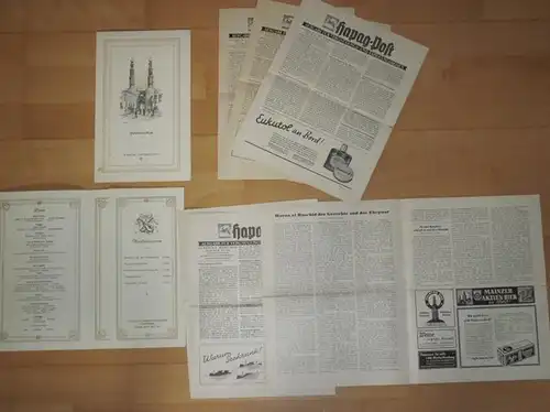 Hapag Post   6 Ausgaben vom 8.März 1939 sowie vom 9., 16., 18., 20. Und 22.3.1939   Transocean Nachrichten übermittelt von der Großfunkstelle.. 
