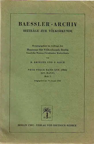 BaesslerArchiv.   Krieger, K. und G. Koch (Herausgeber).   Frank Bliss / Hans Ruppert / Barbara Braun / Karen Olsen Bruhns / Elizabeth.. 