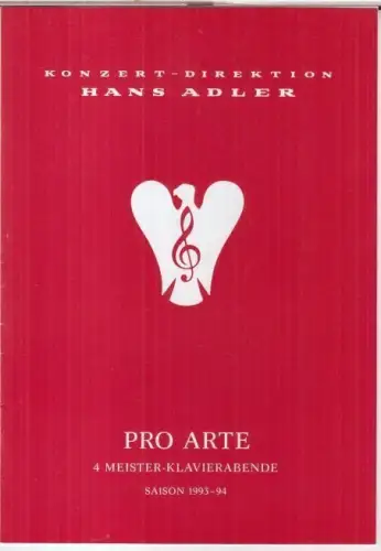 Programmheft zu: 1. Meister-Klavierabend - Mikhail Pletnjew im Kammermusiksaal der Philharmonie, 20. Oktober 1993. - gespielt wurden Werke von Bach, Beethoven, Rachmaninoff und Skrjabin
