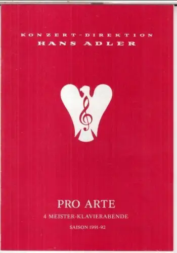 Programmheft zu: 3. Meister-Klavierabend - Lazar Berman im Kammermusiksaal der Philharmonie, 2. März 1992. - gespielt wurden Werke von Liszt und Chopin