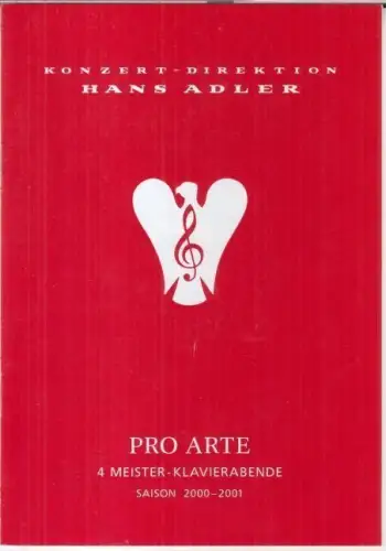 Programmheft zu: Meister-Klavierabend Anatol Ugorski, 1. Februar 2001 in der Philharmonie. - gespielt wurden Werke von Bach, Liszt, Alexander Skrjabin und Schubert