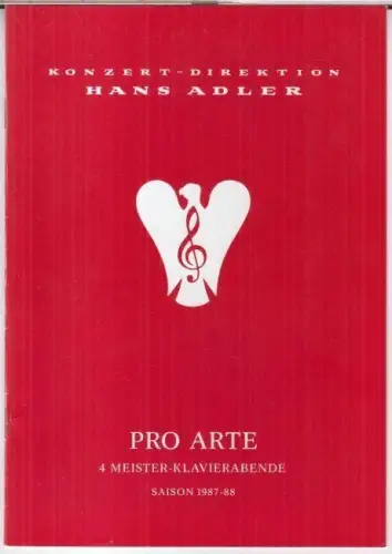 Programmheft zu: 4. Meister-Klavierabend Radu Lupu, 19. Mai 1988 in der Philharmonie. - gespielt wurden Werke von Haydn und Schubert