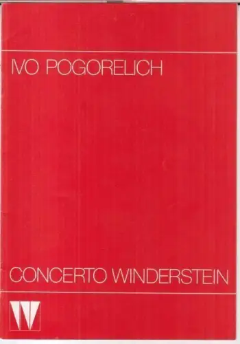 Programmheft zum Konzert von Ivo Pogorelich, 25. November 1986 in der Philharmonie. - gespielt wurden Werke von Domenico Scarlatti, Beethoven, A. Skrjabin und Chopin