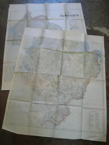 Gesellschaft für Erdkunde zu Berlin.   Albanien: Karte von Albanien, im Maße 1 : 200 000.   Aus: Zeitschrift der Gesellschaft für Erdkunde.. 