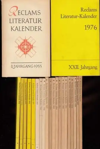 Reclam. - LiteraturKalender. - illustriert von Fritz Meinhard u. a: Reclams Literatur-Kalender 1955 - 1976. Geschlossene Reihe der Jahrgänge I - XXII. 