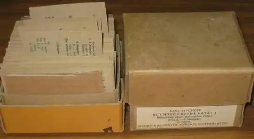 Bischoff, Paul: Rechtschreibkartei I. Behandlung akusto motorischer Fehler (etwa 2. bis 4. Schuljahr). Beinhaltend 1) 16 Karten Ähnlich klingende Mitlaute und Mitlautverbindungen. 2) 14 Karteikarten..