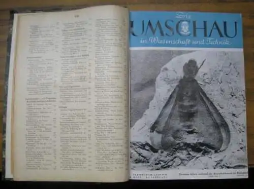 Umschau, Die.   Red.: Rudolf Loeser: Die Umschau. 45. Jahrgang 1941, komplett mit den Heften 1 bis 51/52.   Wochenschrift über die Fortschritte.. 