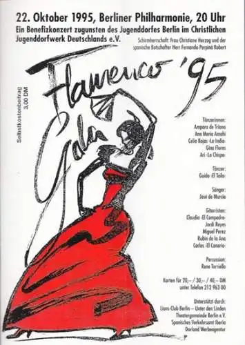 Lions Club Berlin   Laurenz Demps (Vorwort): [Veranstaltungsprospekt] : Flamenco 95 Gala   Benefiz Gala für Straßenkinder in Berlin. 22. Oktober 1995, Berliner.. 