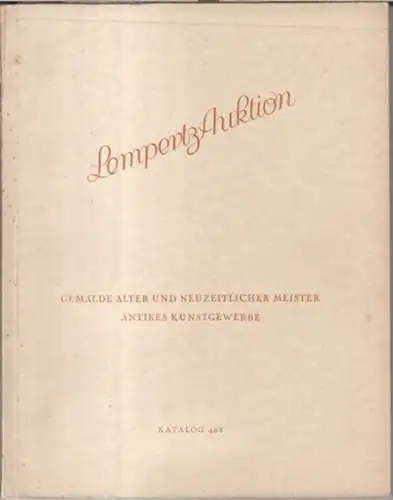 Auktionskataloge 408 und 418   Math. Lempertz' sche Kunstversteigerung. Nr. 408: Gemälde alter und neuzeitlicher Meister, Porzellan, Fayence, Steinzeug, verschiedene Metallarbeiten, antike Möbel, Orient.. 