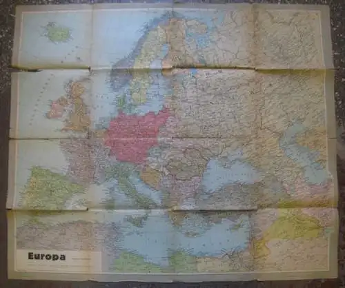 Europa. - Reise- und Verkehrsverlag Stuttgart. - Bearbeitet unter Leitung von Hermann Rüdiger: Europa 1 : 6.000.000. Karte und Text Stand von Ende 1943. - Mit beiliegender Karte: Osteuropa und Naher Osten, gezeichnet nach dem Stand vom 1. Juli 1942.