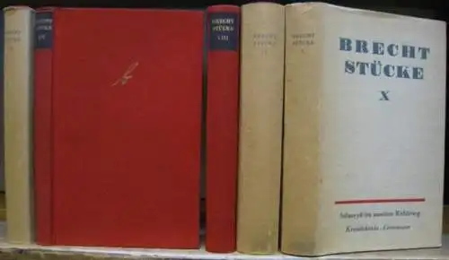 Brecht, Bertolt / Red.: Elisabeth Hauptmann: Stücke. Bände II, VII, VIII, IX und X ( von XIV ). - Aus: Gesammelte Werke in sechs Abteilungen...