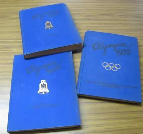 Olympia / Olympiade. - Cigaretten-Bilderdienst / Walter Richter u. a: Die Olympischen Spiele. 3 Bände der Jahre 1932 und 1936: Die Olympischen Spiele in Los...