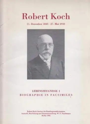 Koch, Robert. - Paschmann, W.F. (Red.) / Robert-Koch-Institut Bundesgesundheitsamt Berlin (Hrsg.): Robert Koch 11. Dezember 1843 - 27. Mai 1910 : Lebenszeugnisse I: Biographie in Facsimiles. 