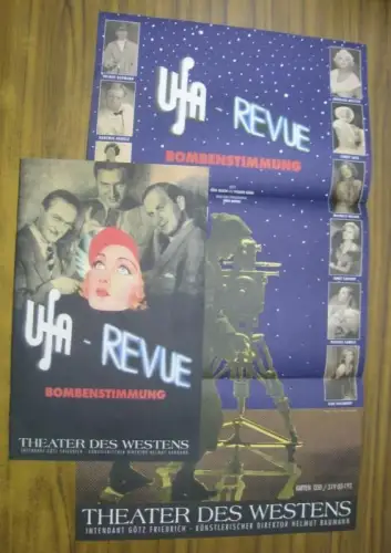 Programmheft zu: Bombenstimmung. Ufa Revue. Mit Poster.   Regie: Jürg Burth.   Musikalische Leitung: Adam Benzwi und Steven Smith.   Bühnenbild: Mathias.. 