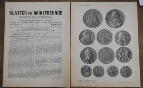 Blätter für Münzfreunde. - E. G. Gersdorf (Begründer). - H. Buchenau (Hrsg. Ab 1899). - Julius Erbstein (Hrsg. Bis 1897). - // Edward Schröder /...