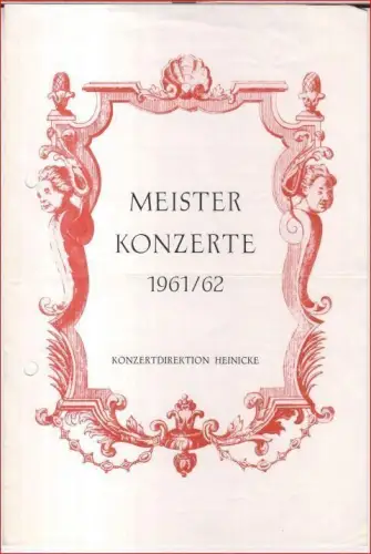 Programmheft zum 5. Meisterkonzert am 24. März 1962, Konzertsaal der Hochschule für Musik in Berlin: Jorge Bolet - Chopin-Abend