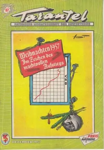 Tarantel. - Bär, Heinrich (d.i. Heinz W. Wenzel) (Herausgeber): Tarantel. Satirische Monatsschrift der DDR [ später: der Sowjetzone ]. Heft 87 von Dezember 1957. 
