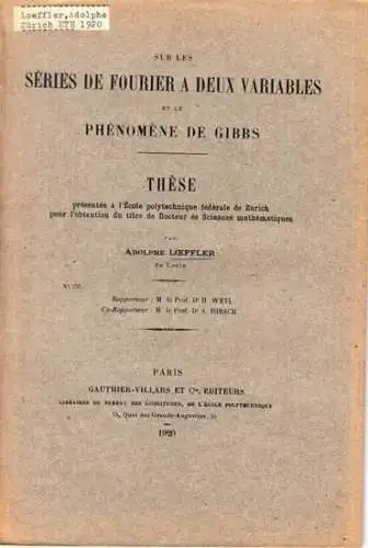 Loeffler, Adolphe: Sur les series de Fourier a deux variables et le phenomene de Gibbs.  Thèse [Diss.] math. EPF Zürich 1920. 